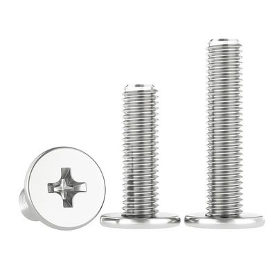 MOOPW 304 Stainless Steel Phillips Flat-Head Bolts, Extra-Thin