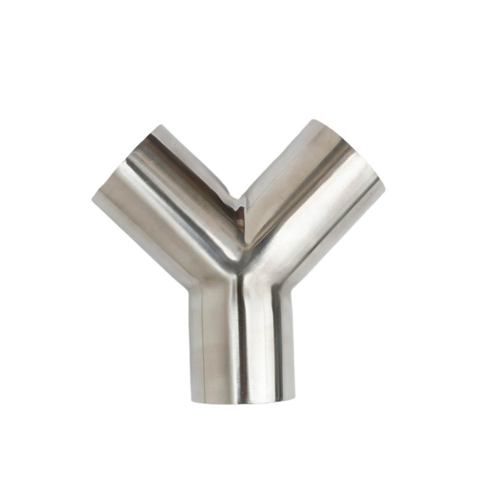 SRTYDCUR SUS 304 Stainless Steel Y-Shaped 3-Way Butt-Weld Manifold, 19/25/32/38/-89 mm Pipe OD (45 mm x 1.5 mm)