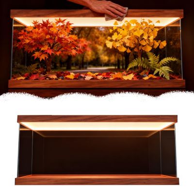 Acrylic Display Case with LED, Transparent Acrylic Diorama Box for Collectibles and Miniatures (20 x 15 x H20 cm / 8 x 6 x 8 in)