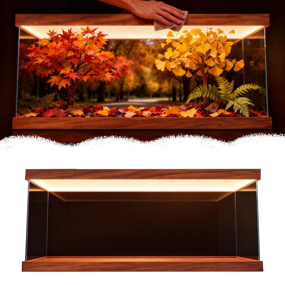 Acrylic Display Case with LED, Transparent Acrylic Diorama Box for Collectibles and Miniatures (20 x 15 x H20 cm / 8 x 6 x 8 in)