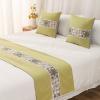 Decorative Bed Runner with Embroidery, Green, 48 × 240 cm view 1