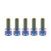 Titanium Screws M6 x 16/18/20/25/35 mm with Square Head and Hex Socket, with Titanium Washers, for Bicycle Brake Stems, 5-Pack (Rainbow, M6 x 18 mm) view 2