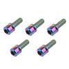 Titanium Screws M6 x 16/18/20/25/35 mm with Square Head and Hex Socket, with Titanium Washers, for Bicycle Brake Stems, 5-Pack (Rainbow, M6 x 18 mm) view 3