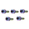 Titanium Screws M6 x 16/18/20/25/35 mm with Square Head and Hex Socket, with Titanium Washers, for Bicycle Brake Stems, 5-Pack (Rainbow, M6 x 18 mm) view 4