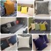 AQIGR Corduroy Decorative Pillow Cover, Beige, 50 x 60 cm view 2