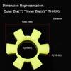 T-Shaped Polyurethane Coupling Buffer, Yellow, 55 x 26 x 1 view 2