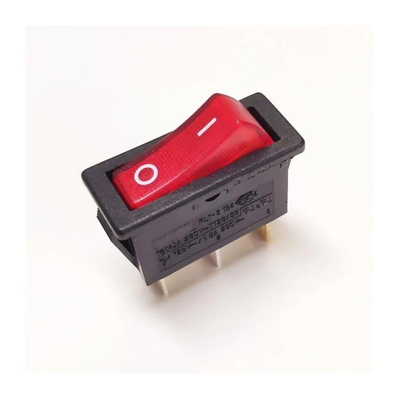 1PC RL1-3 3-Pin 2-Speed Red-Light Switch, 32 × 14 mm, 16A/250V