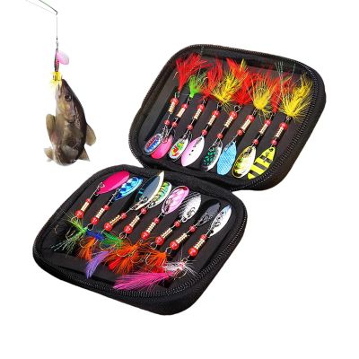 Bass Fishing Lures, 16-Piece Spinner Lures for Trout and Crappie