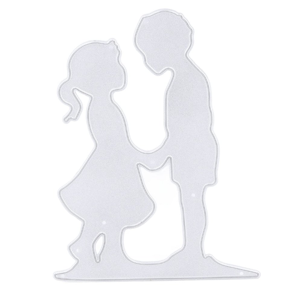 Scrapbook Cutting Dies, High-Hardness Carbon Steel, Boy and Girl Holding Hands