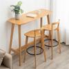 FAJNUZI2024 Small Wooden Balcony Bar Table with Storage view 3
