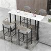 Huangj-0527 Balcony Bar Table, Light Luxury Stone-Slab Top, Modern Long Pub-Height Table with Sturdy Metal Frame and Storage (Medium) view 4