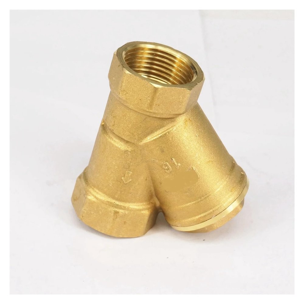 1/2 in (DN15) BSPP Female-Thread Brass Y-Strainer Filter Valve for Pressure Washers and Air Conditioners, 40 Mesh