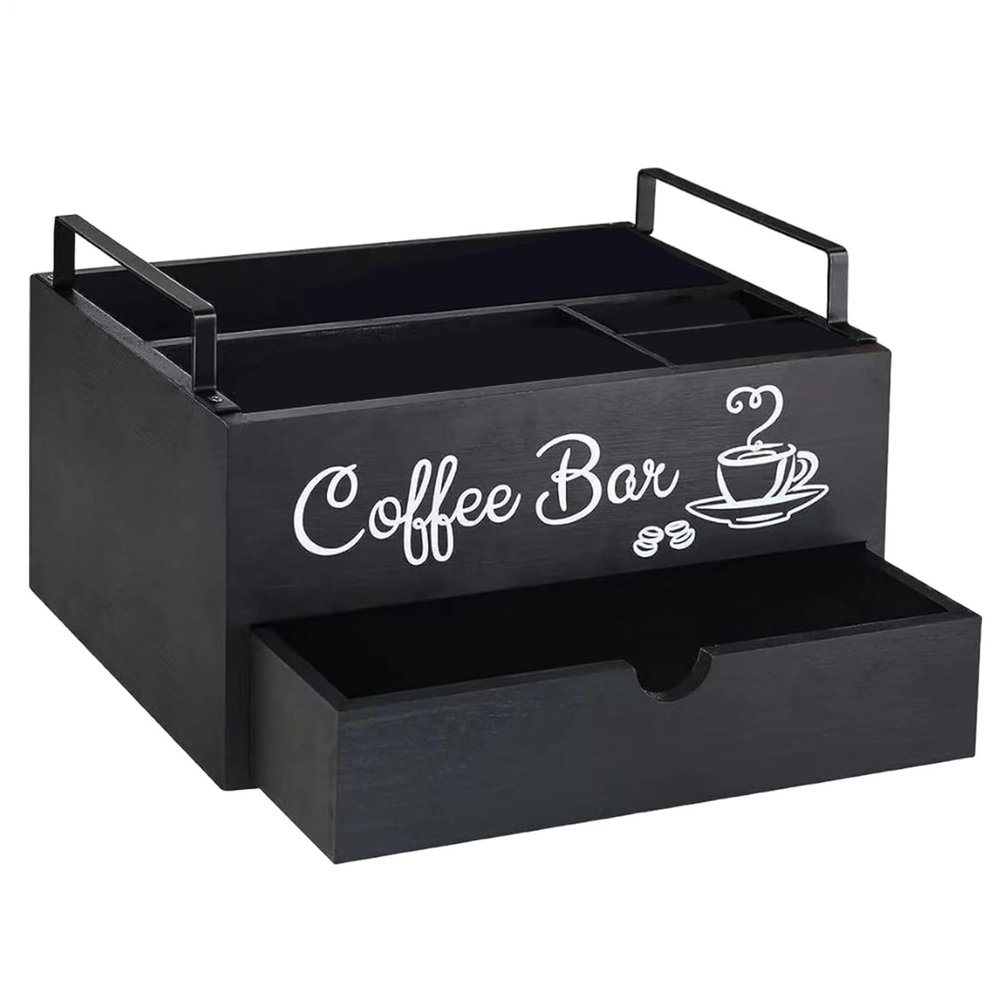 Premium Wooden Coffee Station Organizer