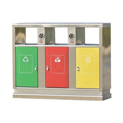 Zhaoj24-05 Outdoor Stainless Steel Trash Can, Commercial Use with THREE Classifications