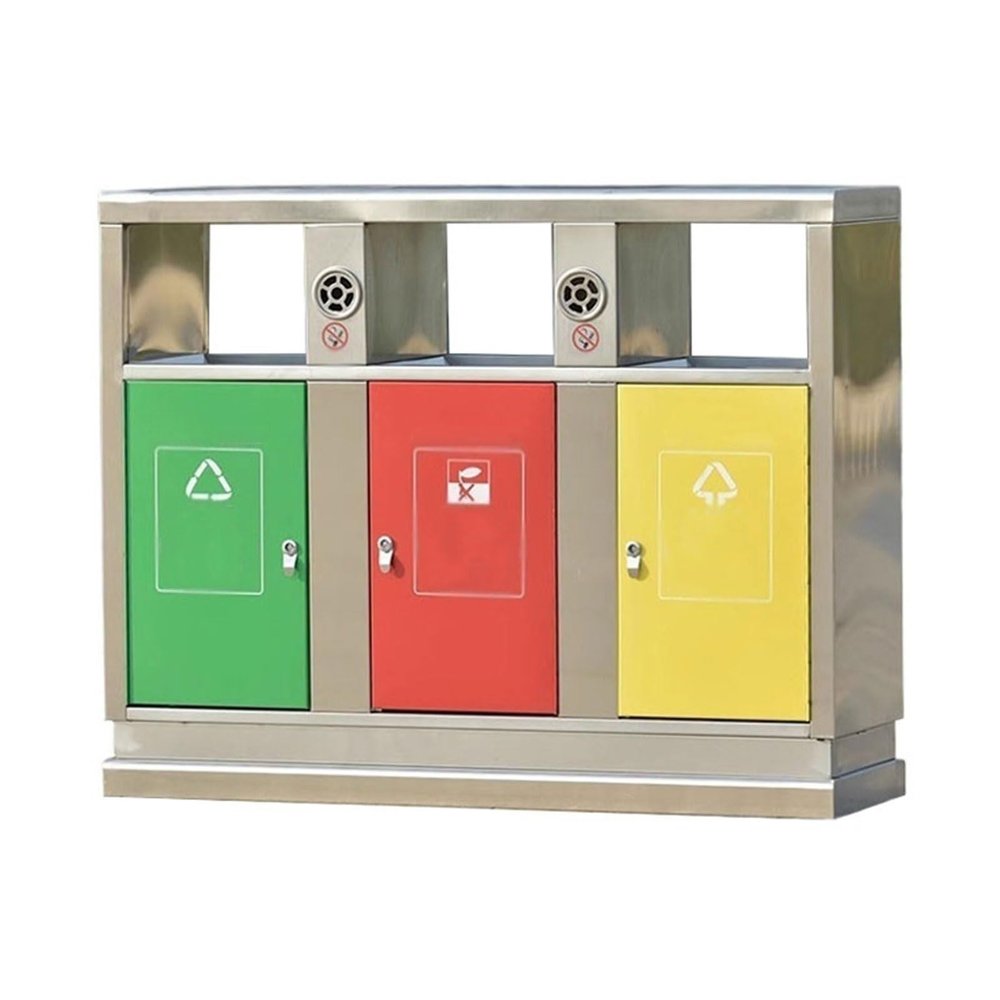 Zhaoj24-05 Outdoor Stainless Steel Trash Can, Commercial Use with THREE Classifications