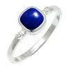 SILVERTROVE Lapis Lazuli Silver-Plated Handmade Band Ring view 1