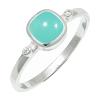 SILVERTROVE Aquamarine Chalcedony Gemstone Ring for Men and Women, Silver-Plated Handmade Band Ring, CRG1245CE4_(50 (15.9)) view 1