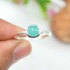 SILVERTROVE Aquamarine Chalcedony Gemstone Ring for Men and Women, Silver-Plated Handmade Band Ring, CRG1245CE4_(50 (15.9)) view 2