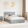 vidaXL Gray Sonoma Bed Frame 160 x 200 cm Wood-Based Panel view 2