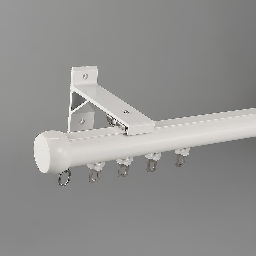 IRUGS Aluminum Curtain Track for Windows, Wall/Ceiling Mount, Quiet Smooth Glide, White-B, 230 cm/7.5 ft