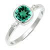 SILVERTROVE Lab-Created Emerald Silver-Plated Ring for Women and Men, Handmade Jewelry CRG1245AN29_(75 (23.9)) view 1