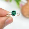 SILVERTROVE Lab-Created Emerald Silver-Plated Ring for Women and Men, Handmade Jewelry CRG1245AN29_(75 (23.9)) view 2