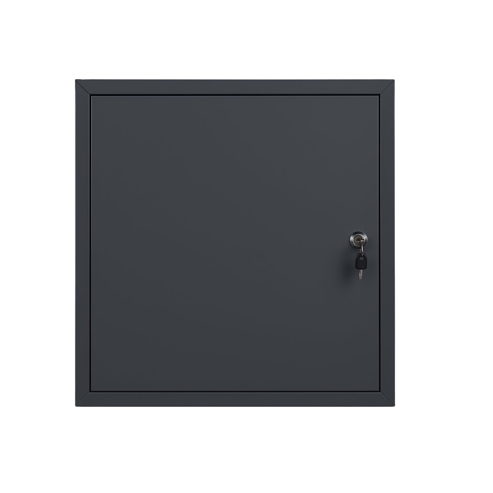 TMALASER Inspection Door, Galvanized Steel, Graphite/Gray, Turn Lock, 110 x 100 cm
