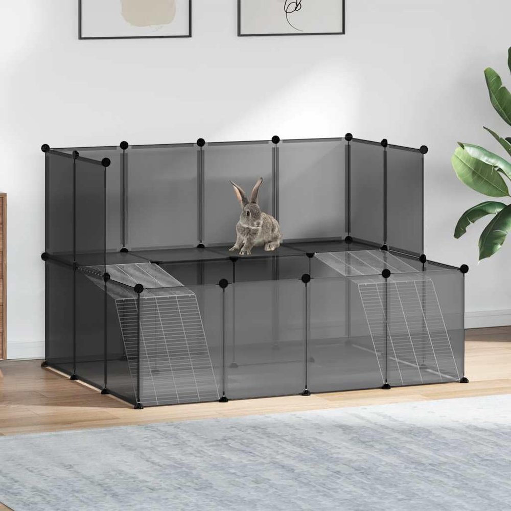Mokuyary Small Animal Cage, Black, 143 x 107 x 93 cm