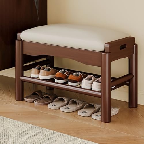 Entryway Bench with Shoe Rack and Storage, Farmhouse Style
