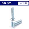 Slotted Countersunk Screws DIN 963, Zinc-Plated Steel 4.8 (M10 x 45, 100 pcs.) view 4