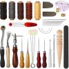 FTVOGUE 31-Piece Leather Sewing Tool Kit, Hand Sewing Kit with Groover and Waxed Thread for Leather Crafting and Repair Projects view 1