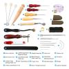 FTVOGUE 31-Piece Leather Sewing Tool Kit, Hand Sewing Kit with Groover and Waxed Thread for Leather Crafting and Repair Projects view 2