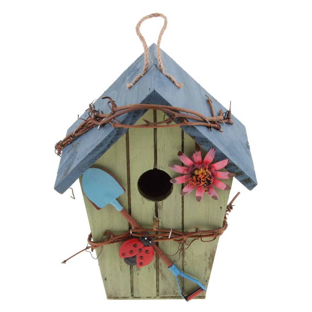 Wooden Birdhouse Nesting Box, Vintage Retro Design