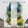 Forest River Watercolor Blackout Curtains, 2-Piece Set, W 85 x H 200 cm, Thermal Curtains with Grommets, TW46 view 2