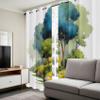 Forest River Watercolor Blackout Curtains, 2-Piece Set, W 85 x H 200 cm, Thermal Curtains with Grommets, TW46 view 4