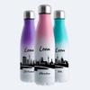 Gravur-Max Personalized Stainless Steel Water Bottle, 500 ml, White/Pink view 2