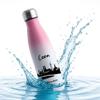 Gravur-Max Personalized Stainless Steel Water Bottle, 500 ml, White/Pink view 3