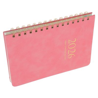 FOMIYES 2026 Weekly and Monthly Planner Spiral Notebook with Durable PU Cover, 360° Lay-Flat Appointment Calendar for Women and Professionals, English Layout, Goal Tracking