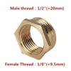Brass Hex Reducing Adapter for Hose Fittings, 1/8" to 1/2" BSP Male-to-Female Thread view 2