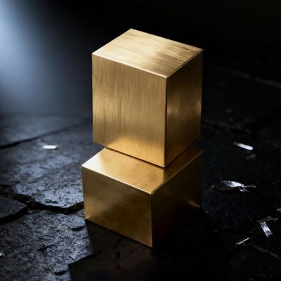 1-Piece H59 Brass Block, Sturdy Square Bar, Cube-Shaped, 1050 mm Thick, for Machining and Prototyping (20 mm x 20 mm x 15 mm)