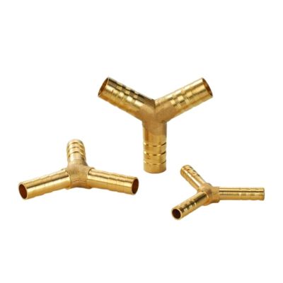 Brass Y-Shaped 3-Way Hose Adapter, 3 Pieces, OD 16 mm