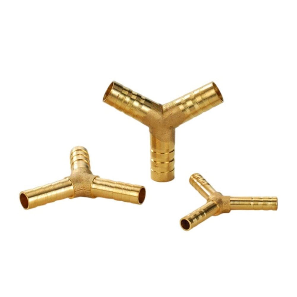 Brass Y-Shaped 3-Way Hose Adapter, 3 Pieces, OD 16 mm