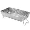 Gettimore Folding Stainless Steel Campfire and Charcoal Grill for Outdoor Camping, Beach, Picnics, or Backyard Cooking, Portable Quick-Assembly, Silver view 1