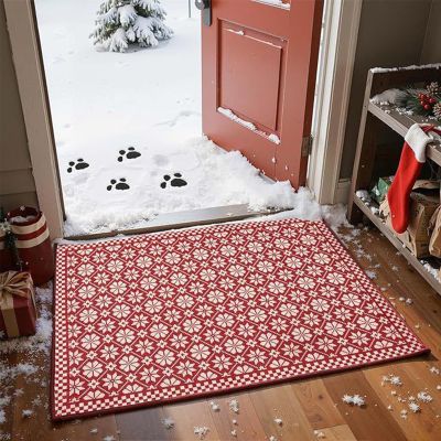 Xueneige Christmas Rug for Living Room, Low-Pile Non-Slip Holiday Decor