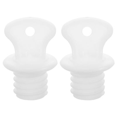 Hot Water Bottle Stoppers, 2-Pack, White Plastic Replacement Plugs