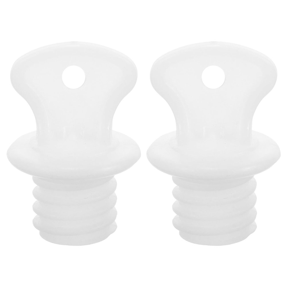 Hot Water Bottle Stoppers, 2-Pack, White Plastic Replacement Plugs