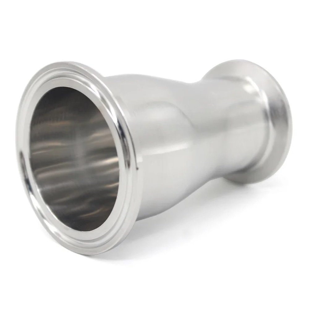 UYCUODLUY SS304 Stainless Steel Ferrule, 119 × 50.5 mm OD to 102 × 38 mm, Three-Clip Concentric Reducer