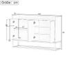 FGXHHS Modern Kitchen Sideboard with 4 Doors, Adjustable Shelves (3 Positions), Black Wood Cabinet, Gold-Tone Metal Legs, 120 x 30 x 80 cm view 2