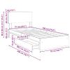 vidaXL Storage Bed Smoked Oak 75 x 190 cm Engineered Wood view 3