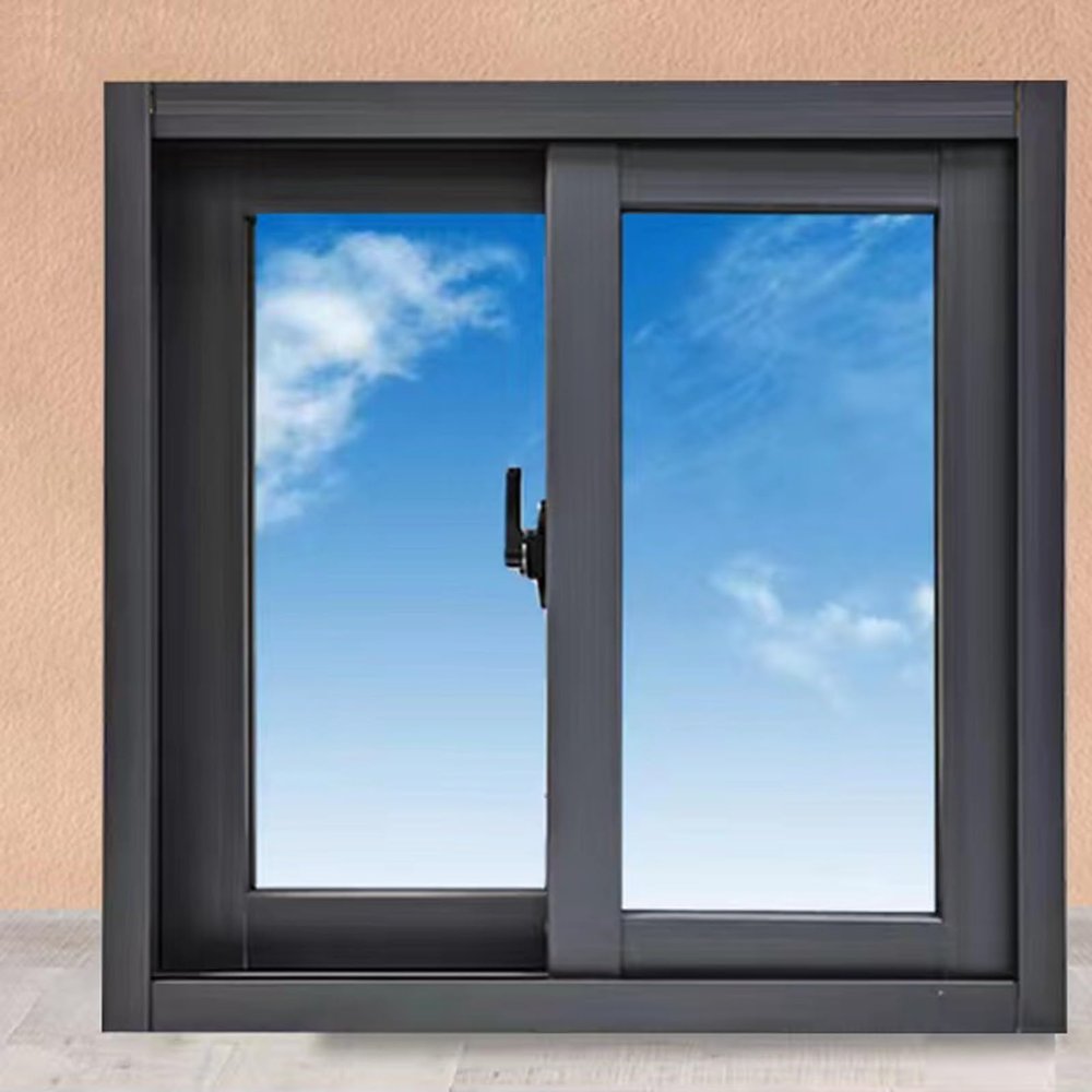 Mobile Basement Window with Screen, Shed and Replacement Sliding Window, 15", 22" and 24", Aluminum Alloy Frame with Tempered Glass, Gray, 90 x 20 cm
